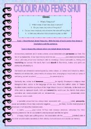 English Worksheet: Colour and Feng Shui