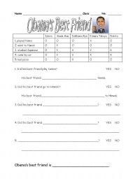 English worksheet: Obamas Best Friend