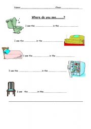 English Worksheet: where do you see....?