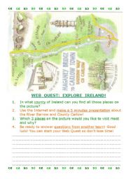 English Worksheet: Web Quest: Explore Ireland 7