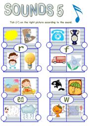 English worksheet: sounds 5