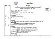 English Worksheet: lesson plan