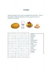 English worksheet: Food wordsearch