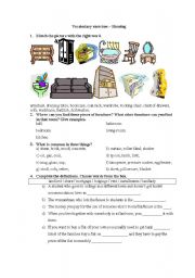 English Worksheet: Vocabulary exercises on housing