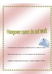 English worksheet: hangover cures do not work