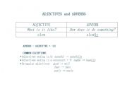 English worksheet: Adjectives and adverbs