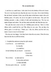 English Worksheet: The cat and the mice