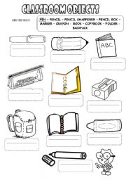 CLASSROOM OBJECTS GLOSSARY (I) ( 2pages)