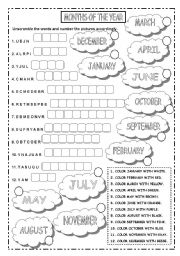 English Worksheet: MONTHS OF THE YEAR