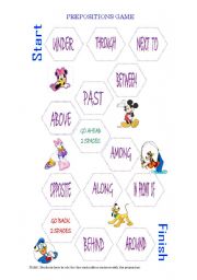 English Worksheet: Prepositions Game