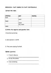 English worksheet: Past  Simple