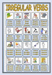 English Worksheet: IRREGULAR VERBS PICTIONARY  or  A POSTER