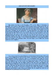 English Worksheet: Jane Austens Biography