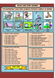 English Worksheet: WHAT ARE THEY DOING?