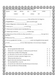 English Worksheet: Vocabulary and Reading Practice on Witches by Roald Dahl