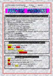 English worksheet: Practise Pronouns