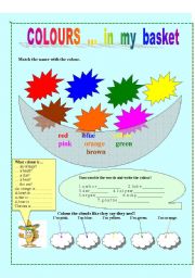 English worksheet: Colours in my basket