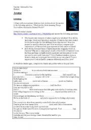 English Worksheet: Strategies for learning new vocabulary with Avatar film