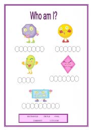 English Worksheet: SHAPES VOCABULARY 