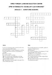 English Worksheet: vocabulary puzzle