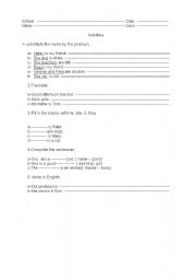 English worksheet: personal pronouns