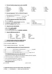 English Worksheet: exercise for 8 th class