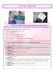 English Worksheet: At The Airport