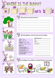 English Worksheet: Where is the bunny?