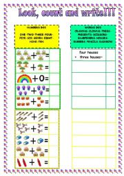 English Worksheet: look, count and write part 2 