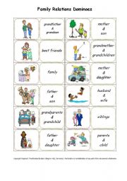 English Worksheet: My Great Big Family - Family Relationships - Dominoes