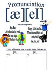 English Worksheet: Pronunciation and differentiation of the ae ei sounds (two pages)