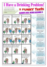 Alchool Issues - Don´t Drink & Drive (3 pages) - Activity with 2 funny & important texts with 16 actvities