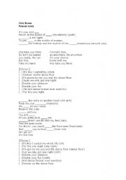 English worksheet: Song activity worksheet