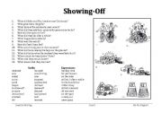 English Worksheet: Showing-off