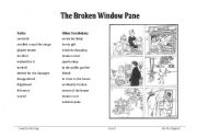 English Worksheet: The Broken Window Pane