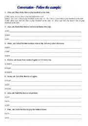 English Worksheet: Exercise on do/does use for beginners