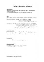 English Worksheet: The forest destruction