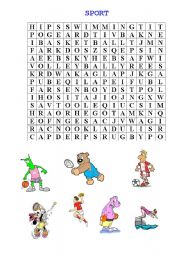 English worksheet: Sport - wordsearch