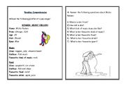 English Worksheet: Reading Comprehension