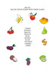 English worksheet: FRUITS