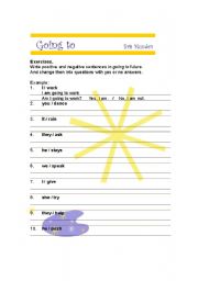 English Worksheet: going to