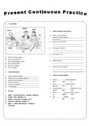 English Worksheet: Present Continuous Practice