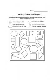 English Worksheet: shapes