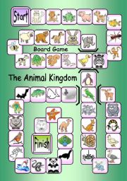 English Worksheet: Board Game: The Animal Kingdom