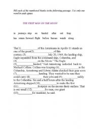 English Worksheet: The first man on the moon