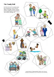 English Worksheet: My Great Big Family - Dice / Ball Game (by blunderbuster)