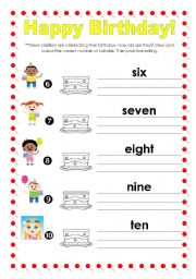 English Worksheet: How old are they? (#6-10)