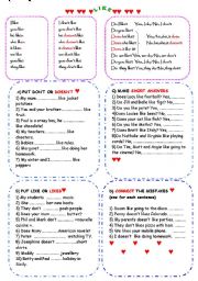 English Worksheet: LIKES AND DISLIKES