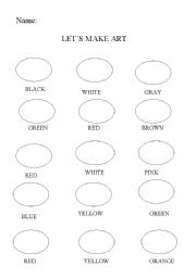 English worksheet: Lets make Art