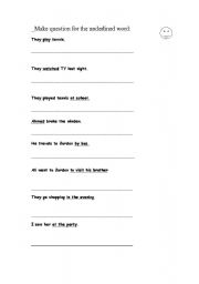 English worksheet: WH question